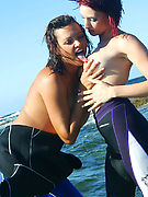 Terri Summers - Terri and Sofia posing naked at the beach