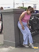 Off-putting public piss fail of a cutie who wanted to pee desperately