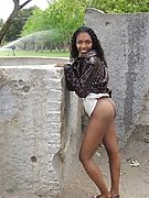 Ebony Exhibitionist Outdoors - naughty black chick flashing pert tits pussy n ass outdoors in sunshine at public park! Ethnic exhibitionist naked outdoors in the sunshine!